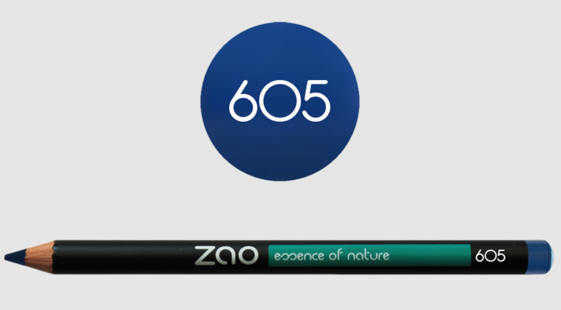 Zao Makeup Multifunctions Natural and Vegan Make up Pencils - Midnight Blue 605